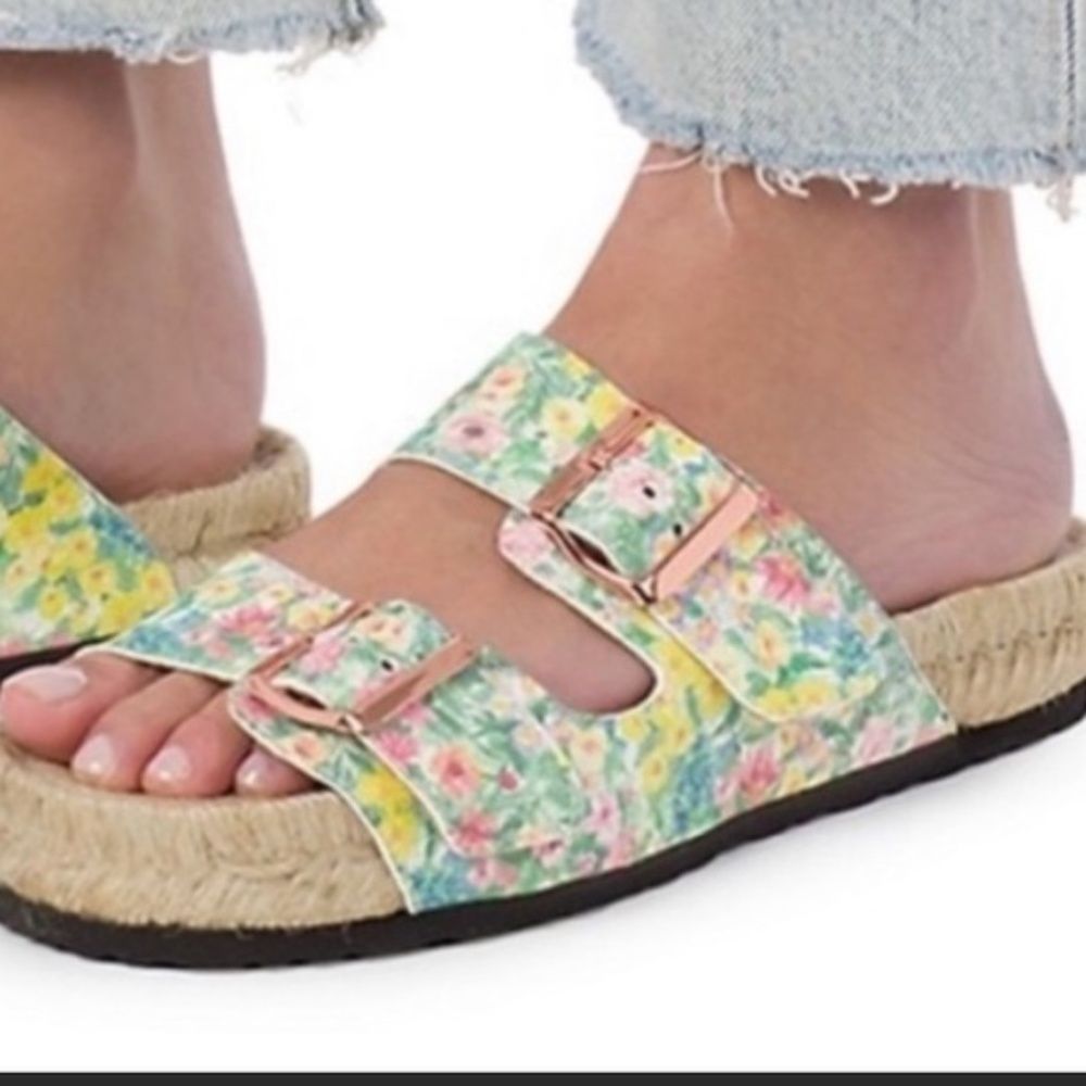 Love Shack Fancy X Manebi Nordic Floral Sandals.